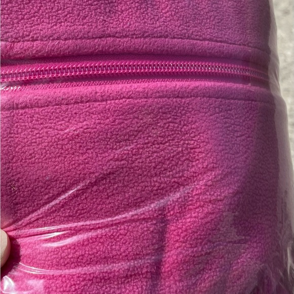 LL Bean Fleece Full Zip Up Funnel Neck Jacket Womens Size M Bright Pink - Picture 8 of 8